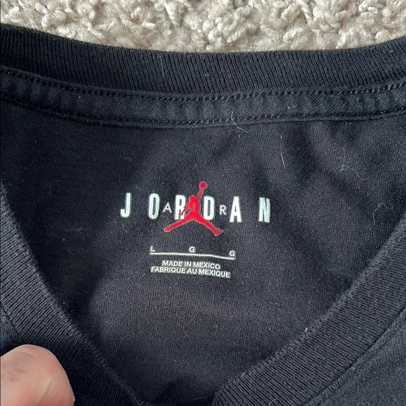 Nike Air Jordan Black Tee with Bred 1s - Picture 3 of 4